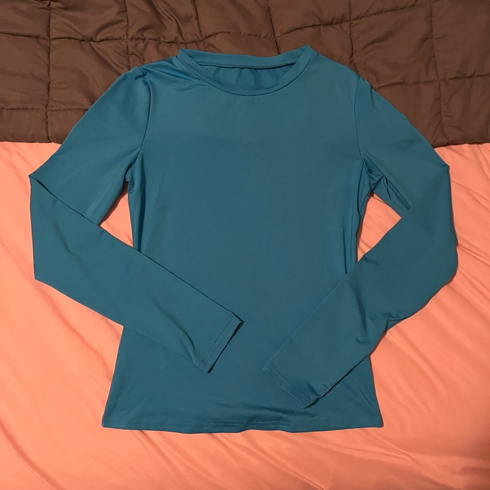 Blue Long Sleeve Top